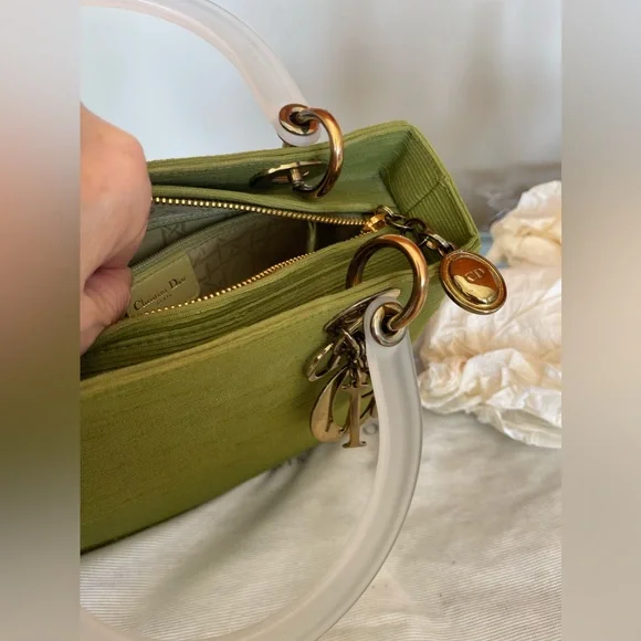 Vintage CHRISTIAN DIOR GREEN LADY DIOR BAG - Picture 11 of 11